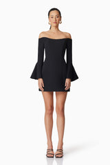 Hazelle Strapless Mini Dress in Black