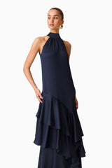 Varella Halter Gown in Navy