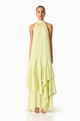 Varella Halter Gown in Pistachio Green