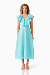 Gabi Midi Dress in Blue