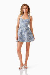 Monica Denim Halter Mini Dress