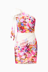 Alice One Shoulder Mini Dress in Ombre Floral