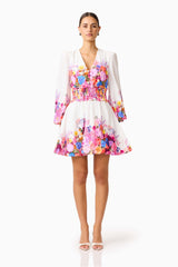 Alice Long Sleeve Mini Dress in Ombre Floral