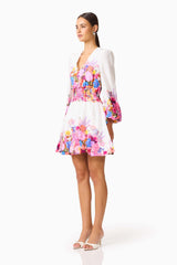 Alice Long Sleeve Mini Dress in Ombre Floral