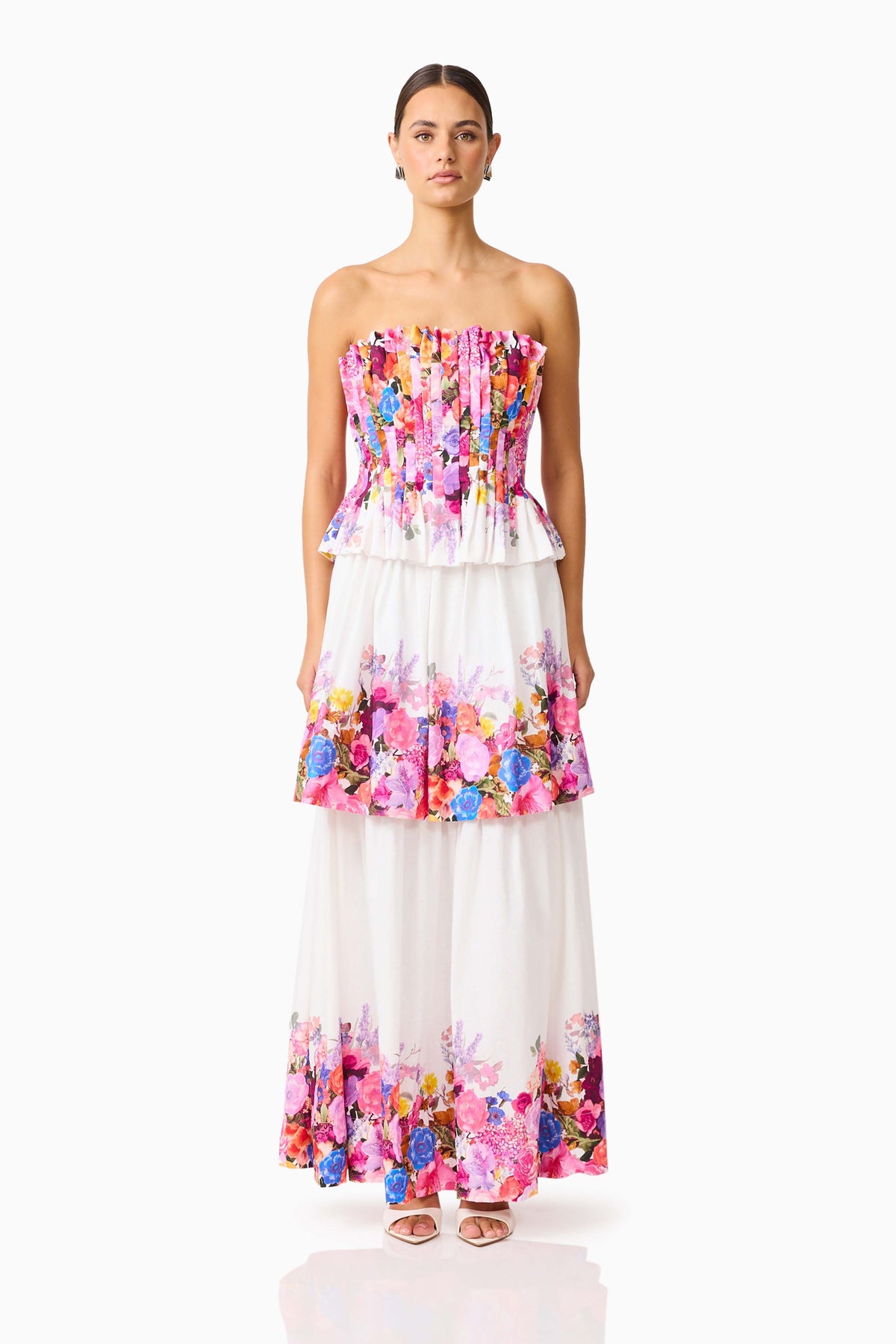 Alice Tiered Gown in Ombre Floral