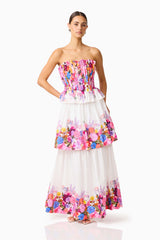 Alice Tiered Gown in Ombre Floral