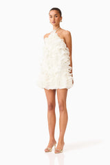 Yvette Halter Mini Dress in White