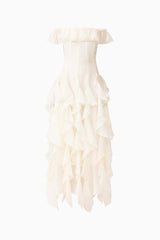 Yvette Off Shoulder Gown in White