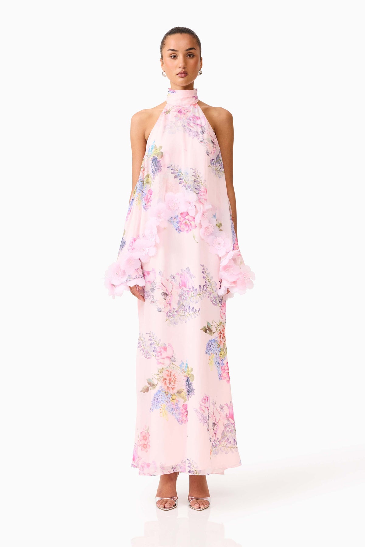 Millie Tiered Gown in Pink Floral