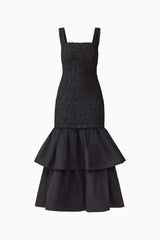 Alexandra Tiered Gown in Black