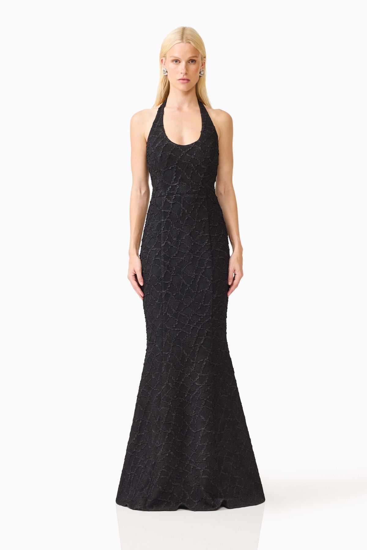 Alexandra Halter Gown Dress in Black