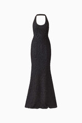 Alexandra Halter Gown Dress in Black