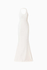 Alexandra Halter Gown Dress in White