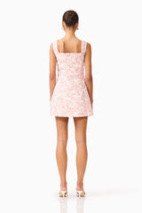 Valencia Mini Dress in Pink & Cream Floral