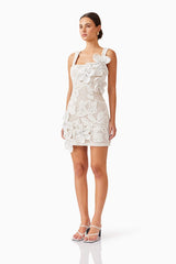 Kyra Crochet Mini Dress in White