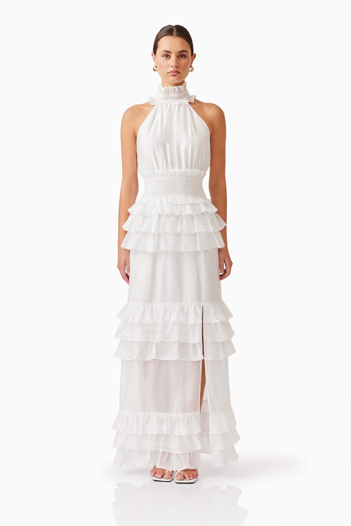 Kalani Halter Maxi Dress in White