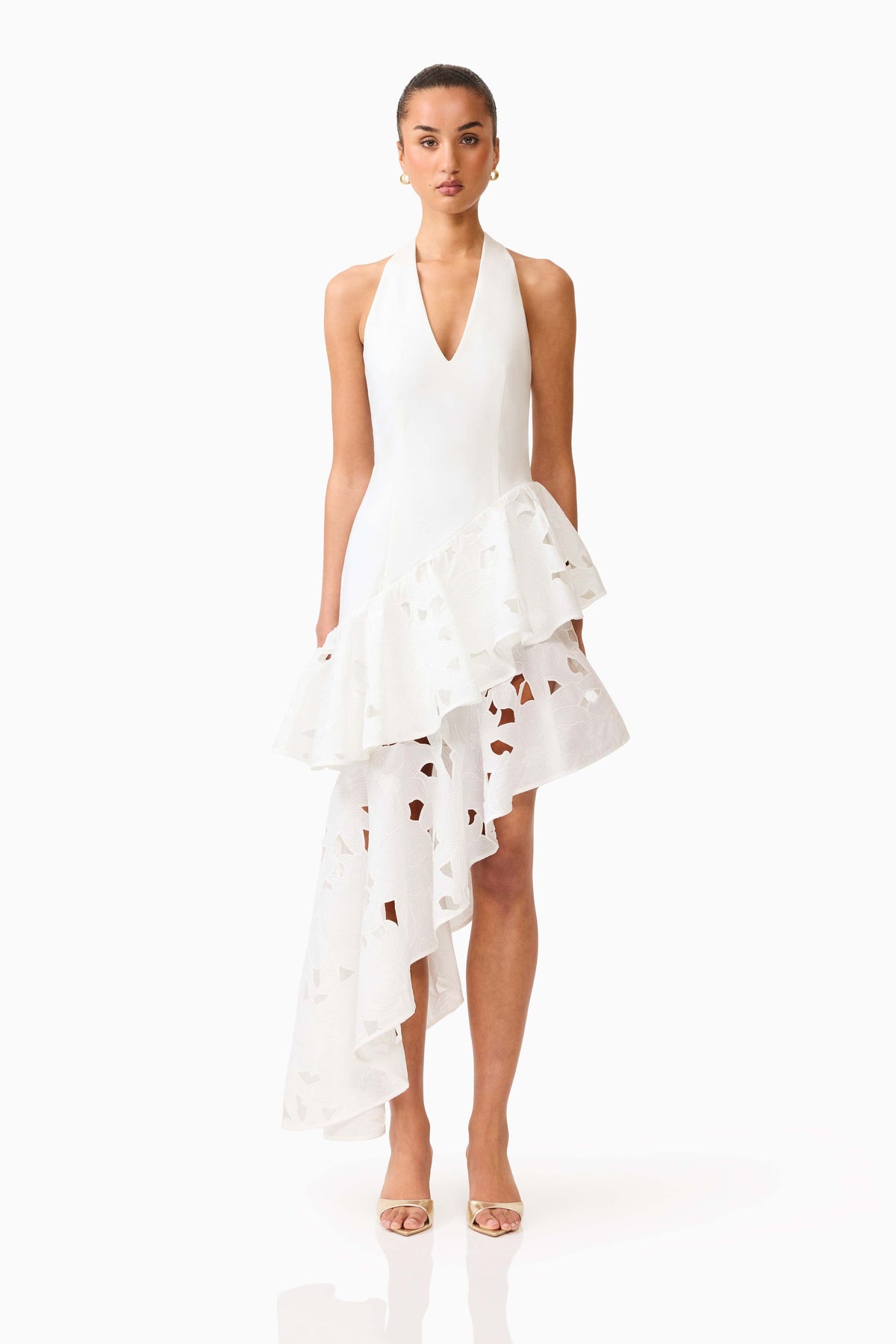 Elizabeth Asymmetrical Gown in White