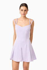 Anika A-Line Mini Dress in Purple