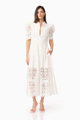 Carli Midi Shirt Dress in White