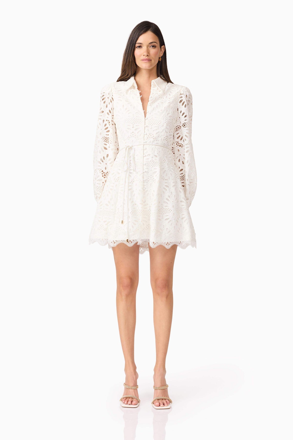 Carli Mini Shirt Dress in White