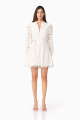 Carli Mini Shirt Dress in White