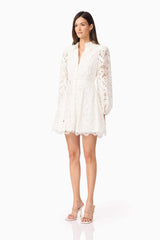 Carli Mini Shirt Dress in White