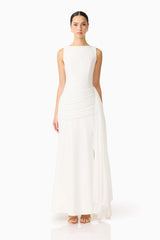 Amelina Sash Gown in White