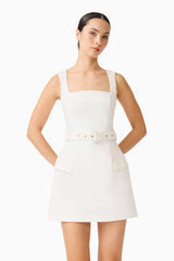 Nydia Tulip Mini Dress in White