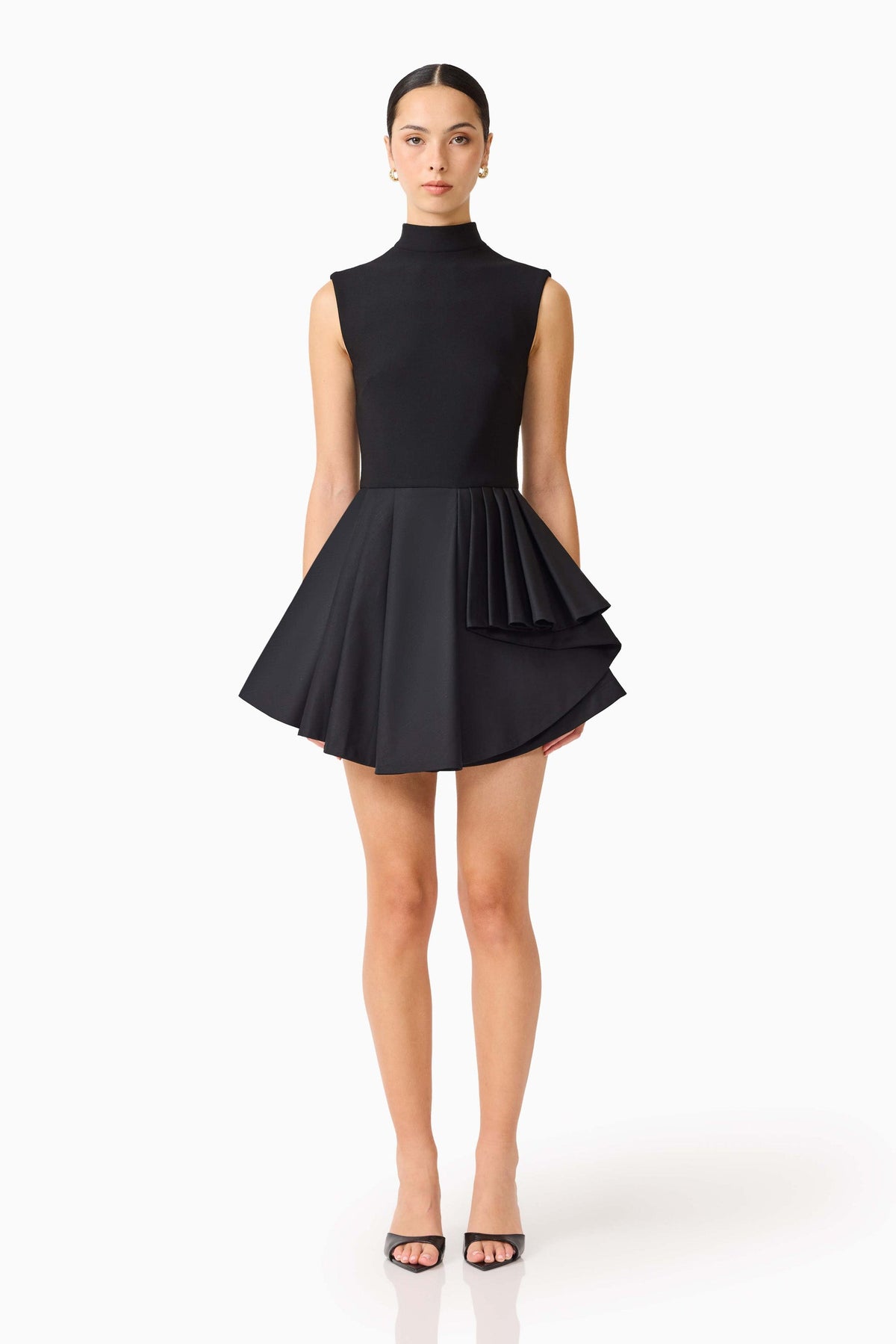 Nydia A-Line Mini Dress in Black