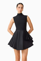 Nydia A-Line Mini Dress in Black