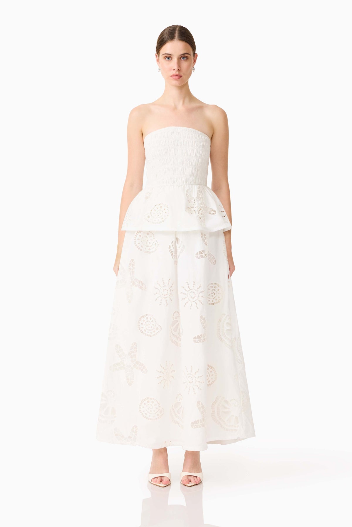 Celine Strapless Maxi Dress in White
