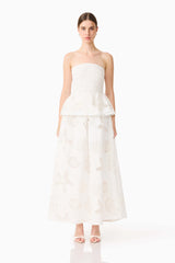 Celine Strapless Maxi Dress in White