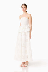 Celine Strapless Maxi Dress in White