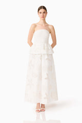 Celine Strapless Maxi Dress in White