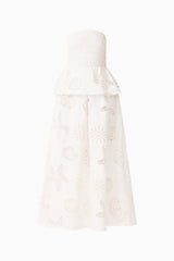Celine Strapless Maxi Dress in White
