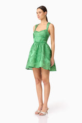 Ginnifer A-Line Mini Dress in Green