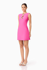 Celina Low Back Mini Dress in Pink