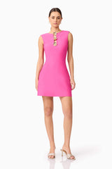 Celina Low Back Mini Dress in Pink