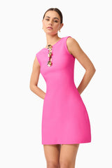 Celina Low Back Mini Dress in Pink