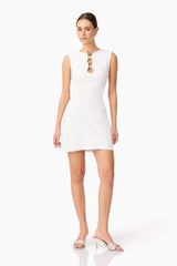 Celina Low Back Mini Dress in White