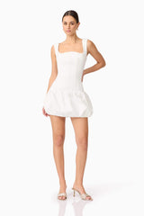Ingrid Bubble Mini Dress in White