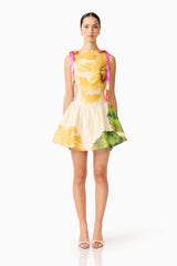 Lilia A-Line Mini Dress in Multi Floral