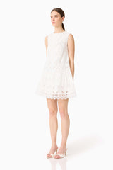 Giovanna Shift Mini Dress in White