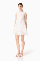 Giovanna Shift Mini Dress in White