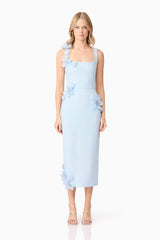 Chantelle 3D Midi Dress In Blue