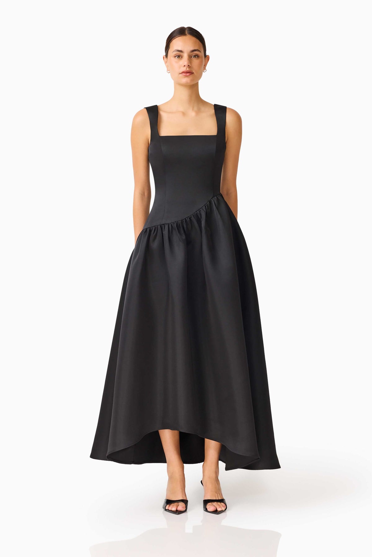 Ruelle A-Line Maxi Dress in Black