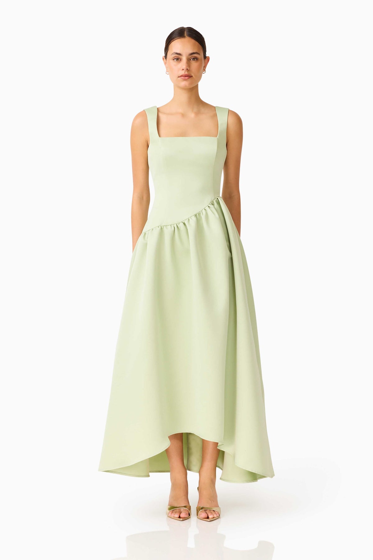 Ruelle A-Line Maxi Dress in Sage Green