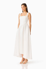 Ruelle A-Line Maxi Dress in Pearl White