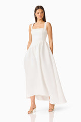 Ruelle A-Line Maxi Dress in Pearl White