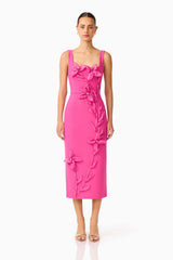 Ilaria Floral Midi Dress in Pink